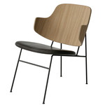 Penguin Upholstered Lounge Chair - Black / Natural Oak / Dakar Black Leather