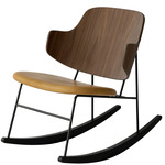 Penguin Upholstered Rocking Chair - Black / Walnut / Dakar Cognac