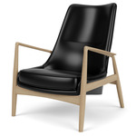 Seal Lounge Chair - Soap-Treated Oak / Dakar Black Leather