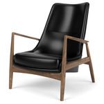 Seal Lounge Chair - Oiled Walnut / Dakar Black Leather
