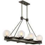 Darien Linear Chandelier - Mediterranean Bronze / Ice