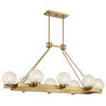 Darien Linear Chandelier - Warm Brass / Ice