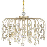 Irina Hanging Chandelier - Noble Brass / Crystal