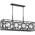 Balfour Linear Chandelier - Matte Black / Clear Water