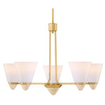 Kohlman Chandelier - Warm Brass / White Opal