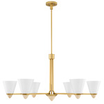 Kohlman Chandelier - Warm Brass / White Opal