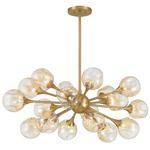 Matisse Oval Chandelier - Warm Brass / Gold
