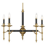 Consulate Chandelier - Matte Black / Warm Brass