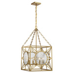 Balfour Pendant - Warm Brass / Clear Water