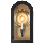 Grotto Outdoor Wall Light - Matte Black / Vintage Gold / Clear