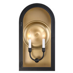 Grotto Outdoor Wall Light - Matte Black / Vintage Gold / Clear
