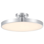 Thayer Semi Flush Ceiling Light - Chrome / White