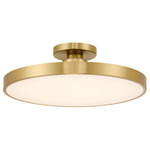 Thayer Semi Flush Ceiling Light - Warm Brass / White