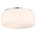 Edgemont Ceiling Flush Light - Chrome / White Strie