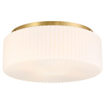 Edgemont Ceiling Flush Light - Warm Brass / White Strie