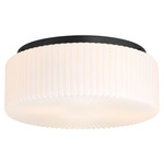 Edgemont Ceiling Flush Light - Matte Black / White Strie