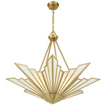 Rivage Pendant - Warm Brass / Tiffany Art Glass