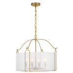 Ashlay Pendant - Brass / White Organza