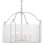 Ashlay Pendant - Satin Nickel / White Organza