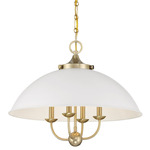 Monterey Pendant - Warm Brass / White
