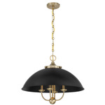 Monterey Pendant - Warm Brass / Matte Black