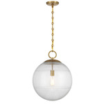 Cabot Pendant - Warm Brass / Clear