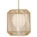 Pastis Tall Pendant - Warm Brass / White