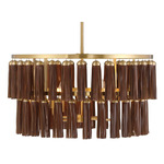 Aquitane Pendant - Warm Brass / Chestnut