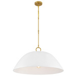 Alta Pendant - Warm Brass / White Bisque