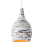 Balsam Pendant - White / Black Striped Bamboo