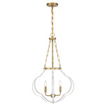 Mercer Pendant - Warm Brass / White