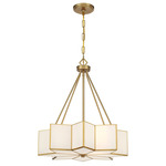 Reiling Pendant - Warm Brass / White