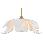 Elsie Pendant - Warm Brass / White Linen