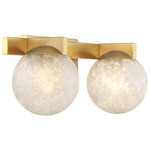 Darien Bathroom Vanity Light - Warm Brass / Ice