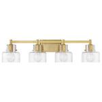 Dover Bathroom Vanity Light - Warm Brass / Clear