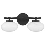 Barrow Bathroom Vanity Light - Matte Black / Strie