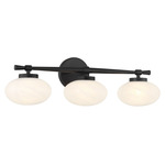 Barrow Bathroom Vanity Light - Matte Black / Strie