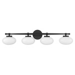 Barrow Bathroom Vanity Light - Matte Black / Strie