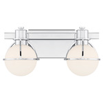 Pierce Bathroom Vanity Light - Chrome / Opal