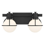 Pierce Bathroom Vanity Light - Matte Black / Opal