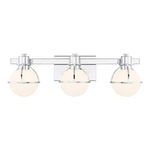 Pierce Bathroom Vanity Light - Chrome / Opal