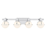 Pierce Bathroom Vanity Light - Chrome / Opal