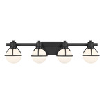 Pierce Bathroom Vanity Light - Matte Black / Opal