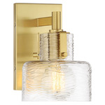 Dover Wall Sconce - Warm Brass / Clear