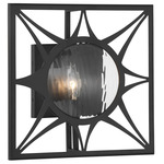 Balfour Wall Sconce - Matte Black / Clear Water
