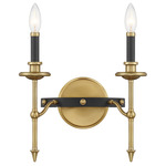 Consulate Wall Sconce - Matte Black / Warm Brass
