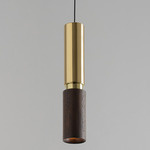 Amelia Pendant - Brass / Dark Saman