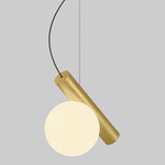 Node Pendant - Matte White / Brushed Brass