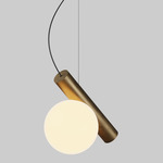 Node Pendant - Sandtex Black / Brushed Antique Brass