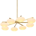 Evergreen Double Chandelier - Antique Brass / White